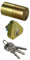 CISA 102139000, Coppia di Cilindri da Applicare, Esterno a Tubo, Lunghezza 50 mm, Ottone Smerigliato