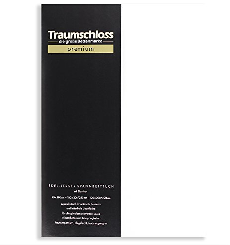 Traumschloss Spannbetttuch »Premium« Mako Baumwolle mit Elasthan | Edel-Jersey | samtweich & angenehm zur Haut | weiß | 140-160x200-220cm