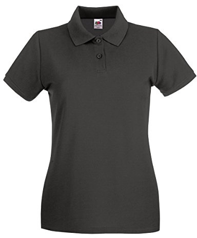 Fruit of the Loom Ladies Lady-Fit Premium Short Sleeve Polo Shirt (M) (Light Graphite)