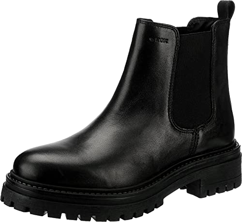 Geox Mädchen D Iridea B Stiefeletten, Schwarz, 36 EU