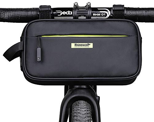 Rhinowalk Bike Handlebar Bag Multifunctional Waterproof Mountain Bike Crossbar Bag Road Bike Basket Professional Cycling Accessories-Black＆Green
