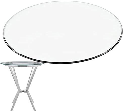 WORDFUN Cristal Redondo Tablero De Mesa Templado, Cristales A Medida, 14-40pulgadas, Robusto Y Duradero, Mesa Comedor Cristal, for Mesa De Centro, for Chimenea Vidrio Templado