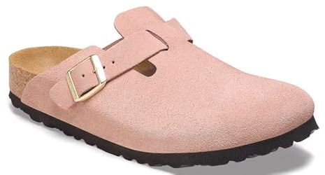 Birkenstock Boston Suede Leather Clogs Colour : Light Pink, Size : 4UK/37EU
