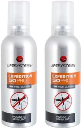 Lifesystems Insect Repellent Expedition Pro DEET Pump Spray, Repels Mosquitoes, Biting Insects and Ticks, Up to 7hrs Protection, Ideal for Any Destination Including Jungle Tropics (Pack of 2)