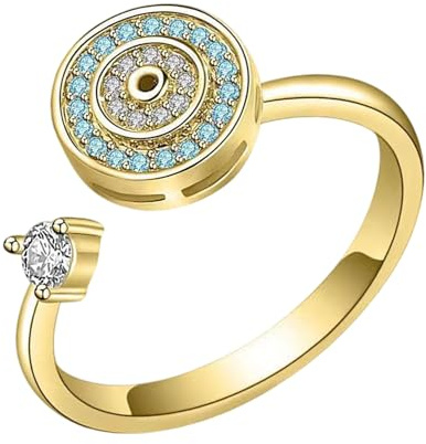 Spinnerring, dam-fidget-smycken – män kvinnor justerbara fidgetringar, utsökta fidgetringar för vuxna för helgdagar för älskare, vänner, se beskrivning, Koppar