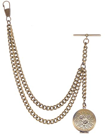 Holy Sins Jewellery Vintage Single Albert Bronze Pocket Watch Chain (14)