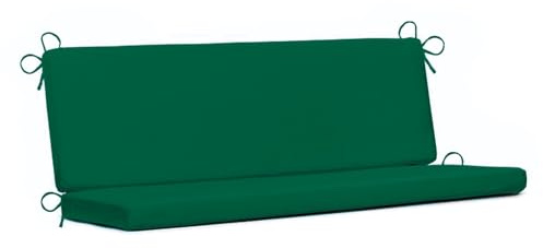 PARAMAISON Cuscino Dondolo 3 Posti Cook, Sfoderabile, Antigraffio, con Laccetti, Interni od Esterni, Imbottitura 5 cm, Universale |Verde 135x55 cm