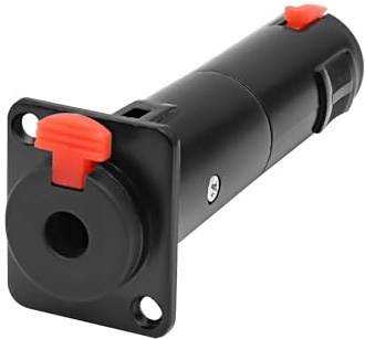 D-typ 6,35 mm 1/4 tum TRS Panel Mount stereo ljudadapter koppling (svart) | 6,35 mm panelmontering uttag till 1/4 uttag låsning kontakt uttag för högtalare hörlurar