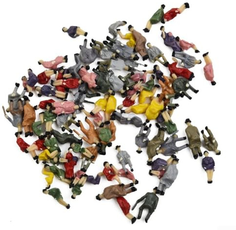 Modellino di treno passeggeri in scala HO, 90 pezzi, figure sedute, 1:87, persone sedute, passeggeri ferroviari in miniatura, per set di treni scenario decorazione diorama