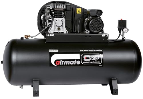 SIP Airmate 3HP/200-SRB Belt Drive Air Compressor, 230V 13A, 200L, 3hp / 2.2kW, 145psi / 10 Bar 13CFM 96dB