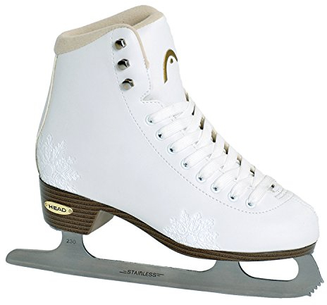 HEAD Eiskunstlauf Schlittschuhe Amber I Damen Schlittschuhe mit Edelstahlkufe I Schneeflocken-Design I ideal für Einsteigerinnen - Weiß