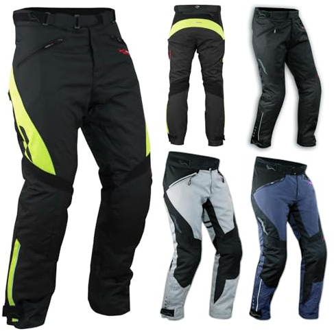 A-PRO Pantaloni Impermeabili Uomo Protezioni CE Termiche Motociclista Moto Fluo 30