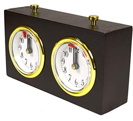The House of Staunton Regulation Wooden Mechanical Chess Clock - Dark Wood