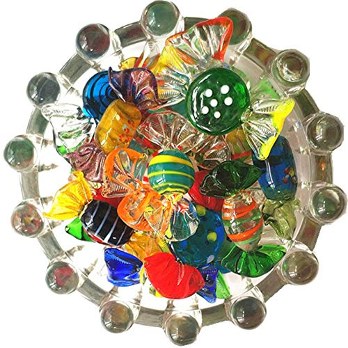 BSGP Paquete de 20 adornos de cristal de estilo vintage de Murano para bodas, Navidad, fiestas en casa, festivales, decoración de regalo, juego de adornos de caramelos