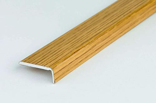 2 Meters SELF-Adhesive Wood Effect Anodized Threshold Laminate Floor Edge Profile Stop End TMW Profiles (Manorial Oak)