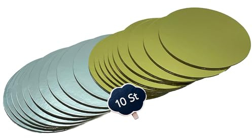 Your castle Tårtunderlägg i guld och silver i 3 mm tjock kartong i olika mängder för servering, transport och stapling av tårtor och kakor