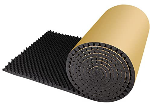 Schiuma Acustica, Pannelli in Schiuma fonoassorbente piramidale Spessa 3 cm Imbottitura insonorizzante ignifuga autoadesiva per Trattamento Acustico e Decorazione murale (Dimensioni: 3 cm, Colore: n