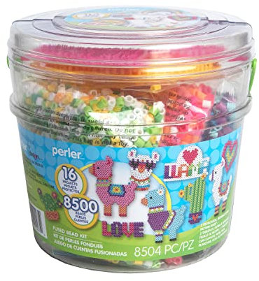 Perler Llama Love Fused Bead Activity Bucket, Multicolor 8505 Piece