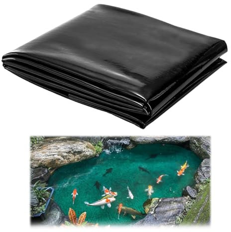 ZHYUAN Revestimiento para Estanques 2 m x 2 m,Membrana de estanque,Revestimiento de estanque,Revestimiento negro para estanque,Lámina flexible para estanques,para estanques de peces,fuentes,jardines