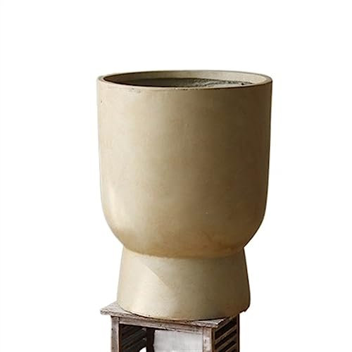 UHJKLA Flower Pot Floor Plant Pots Cement Goblet Shape Planters Large Simple Solid Color Green Plants Floriculture Flower Pots for Bedroom/Study/Living Room Planter Pot