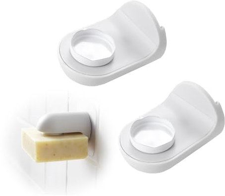 Fiyuer 2 Pezzi Porta Sapone Magnetico, Porta Sapone Muro Autoadesivo per Bagno Cucina, Senza Foratura, per Lavabo, Doccia e Vasca da Bagno