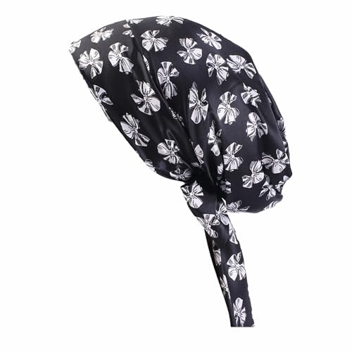 BrightGlow Bonnet de nuit en satin - Pour femme - Avec bandes réglables - Bonnet de nuit en satin pour dames, taille unique