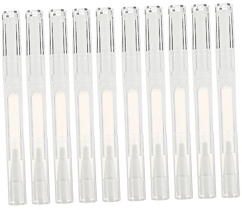 Mikinona 10pezzi Tubetti Vuoti Trasparenti Pz Penne Rotanti Penna Per Per Unghie Con Punta Pennello Contenitori Per Lucidalabbra Cosmetico Applicatori Tubi Per Liquidi Per Crescita Ciglia