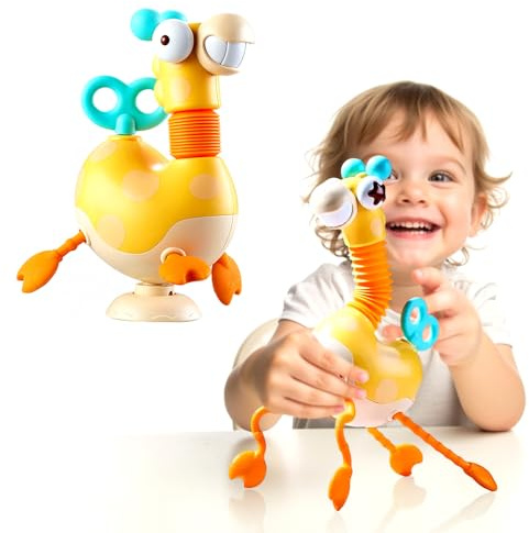 morkka Montessori Juguete con Ventosa Morder Silicona con Cuerda Actividad Sensorial para Viajar Juguete Cochecito Que Fomenta la Motricidad Fina Juguete para Bebés de 6 a 18 Meses y Niños Pequeños