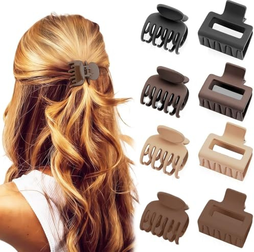 8 unidades, pinzas para el pelo de garras de tamaño mediano, clip de pelo pequeño, pinzas antideslizantes, pinzas para el cabello para mujeres y niñas