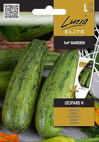 Lucia Elite | Courgette - LEOPARD H Graines de légumes | Fruits verts tachetés | Variété précoce et productive | Pour jardin et plates-bandes | Graines de courgette | 1 sachet