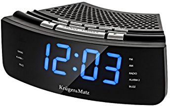 Krüger&Matz KM0813 Radiowecker Uhrenradio Wecker Uhr LED Display UKW FM AM Helligkeitsregler Snooze, schwarz