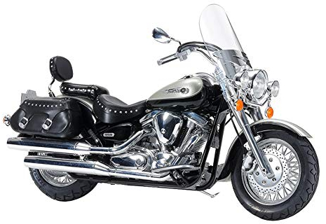 Tamiya - 1:12 Yamaha XV1600 Roadstar Custom, originalgetreue Nachbildung, Modellbau, Plastik Bausatz, Basteln, Hobby, Kleben, Plastikbausatz, Zusammenbauen