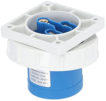 Connecteur Industriel D'alimentation, Prise de Panneau de Prise Industrielle étanche IP67 2P+T 32A 220‑240V Prise D'aviation étanche