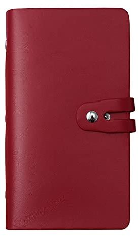 Romozi RFID Credit Card Holder, Leather Business Card Organizer with 96 Card Slots, Credit Card Case for Managing Your Different Cards and Important Documents to Prevent Loss or Damage (Dark Red)