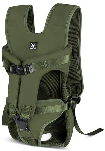 ALLSOPETS Hunderucksack für Mittlere Hunde, Verstellbar und Leicht, Ideal zum Wandern, Radfahren, Reisen und Camping (Armeegrün, L)