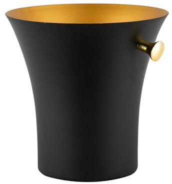 Morleos Sektkühler Classic | Farbe: Schwarz | Edelstahl 21,8x22cm 8 Liter | Flaschenkühler Weinkühler Champagnerkühler Getränkekühler Bierkühler Eiswürfelbehälter Eiseimer Gastronomie Barzubehör