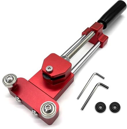 Aluminum Oil Filter Cutter, Universal Oil Filter Cutting Tool for 2.5 to 5 Filter Cutting Range (Includes 3 Replaceable Cutting Blades), Red