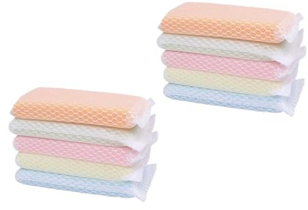 KOMBIUDA Pinkredible Cleaning Sponges 10 Pack with Highly Absorbent Sponge Scrubber, Gentle on Hands Dish Washing Cloth and Scouring Rag for Kitchen and Office Cleaning Random Color