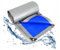 BDW Abdeckplane 75g - Stark - Frostbeständig - Mit UV-Filter - Silberblau - 220-260 N - Wasserdicht - Langlebige Struktur - Aluminiumtüllen alle 1m - 2x4m
