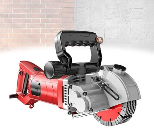 Generico Sega circolare for il taglio di muri con puntamento laser, sega elettrica for cemento con impugnatura, 5500 W, 6500 giri/min, profondità di taglio di 42 mm, piccola sega circolare portatile e