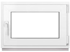 Framex Fenêtre de cave - En plastique - Blanc - Largeur x hauteur : 80 x 50 cm (800 x 500 mm) - 2 fois (32 mm) - Inclinaison pivotante DIN droite - Premium