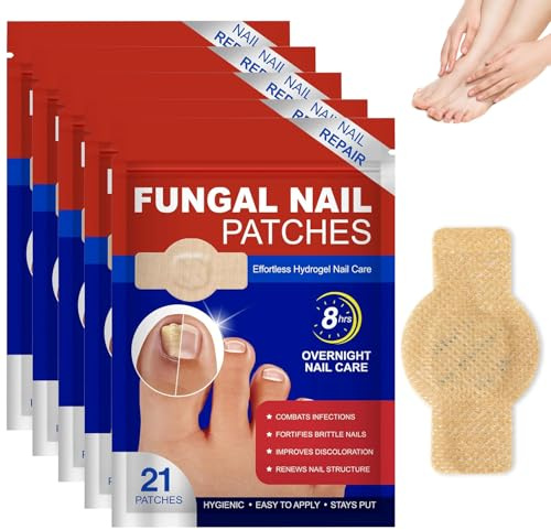 105PCS Fungal Nail Patches,Patchs Traitement Mycose Ongles des Pieds,Traitement Mycose Ongle Pied,Patch pour Ongles des Pieds,Pansements Antimycosiques pour Ongles,Réparation Intensive de Nuit 8Heures