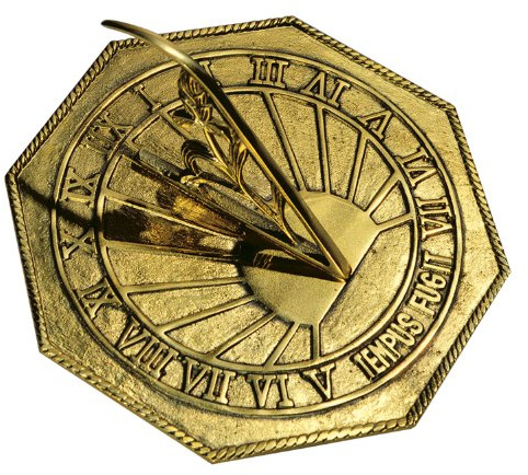 Rome 2390 Classic Octagonal Sundial, Sold Polished Brass, 10-Inch Diameter