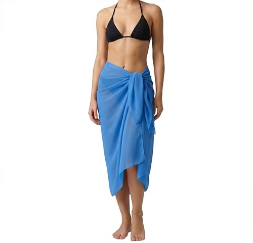 ZAKIRA Scialle in Raso e Chiffon Trasparente da Donna
