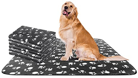 Nobleza - 6 x Dog Blanket Cat Cushion Puppy Kitten Sleep Pad Mat Pet Bed Cover Washable Warm Soft Fluffy Fleece Blankets Black 120 * 100 cm