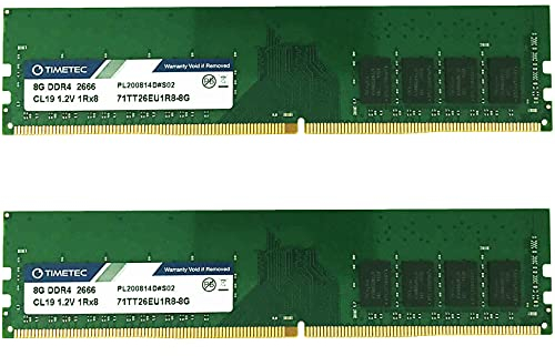 Timetec Hynix IC DDR4 2666MHz PC4-21300 Unbuffered ECC 1.2V CL19 288 Pin UDIMM Server Memory RAM Module Upgrade (2666Mhz 16GB Kit(2x8GB))
