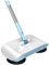 Jorzer Aspirateur Main Poussée Balayeuse Tapis Balayeuse Manuelle 3 en 1 Balayage Vadrouille Balayeuse Aspirateur Maison Outil De Nettoyage pour Balayage Vadrouille Bleu
