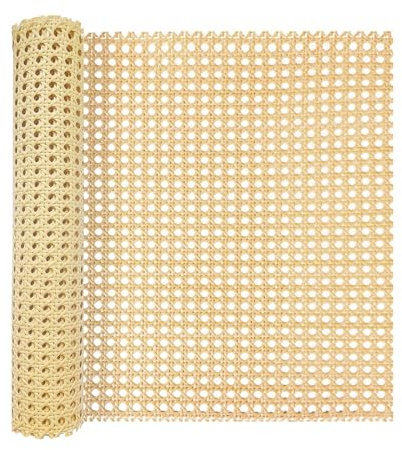 ALLINKIT 16inch X 6.6ft Cane Webbing,Rattan Webbing Roll for Caning Projects, PE Plastic Rattan Materials Craft,Woven Open Mesh Cane for Furniture, Chair, Cabinet, Ceiling, Bed