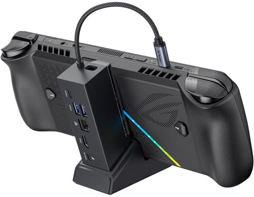 JSAUX Docking Station para ROG Xbox Ally X (2025)/ROG Ally X/ROG Ally X/Steam Deck/Legion Go, Estación Dock 6 en 1 con HDMI 4K@120Hz, Ethernet Gigabit, USB-A y USB-C 3.0, Carga de 100W – HB0609 Negro
