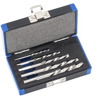 Condor Tool 39615 | Set di punte elicoidali | taglio sinistro | 5 pezzi | HSS-E cobalto 5% | ø 3,2 – 8,7 | taglio a croce | angolo di punta | adatto per V4A, acciaio, ghisa grigia | xcess performance